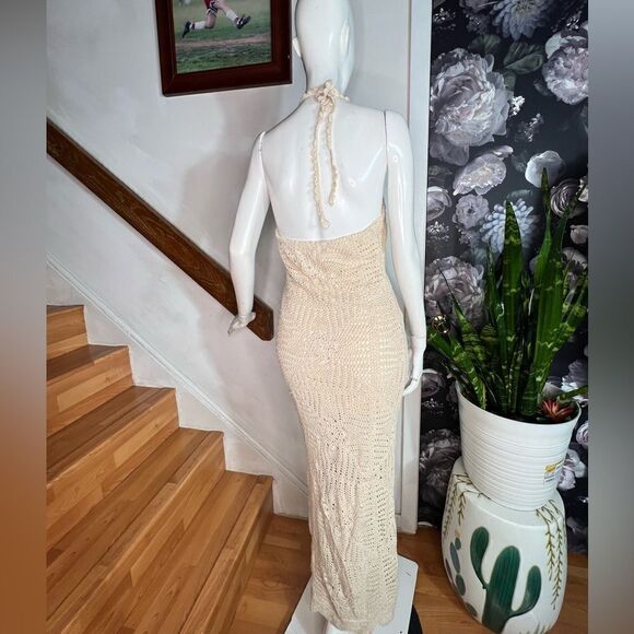 Free People Dahlia Crochet Halter Maxi  Dress/ size S/P - Picture 7 of 8